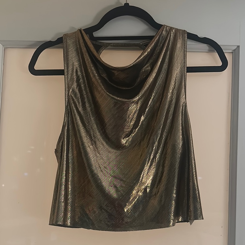 Metallic Gold Sleeveless Top